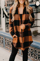 Chicindress Lässige, lockere und vielseitige Oberteile mit kontrastierendem Karomuster und Knöpfen